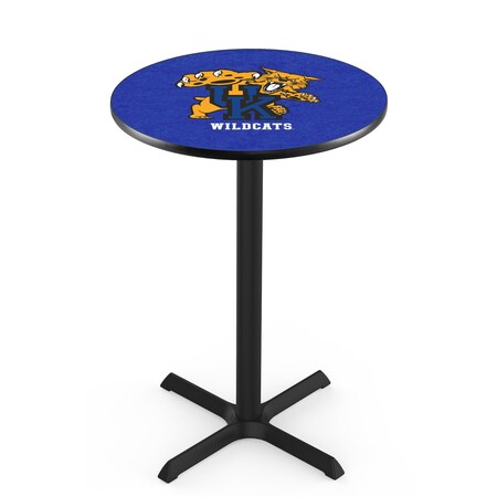Holland Bar Stool Co 36" Blk Wrinkle Kentucky "Wildcat" Pub Table L211B3628UKYCat